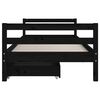 vidaXL Estructura cama infantil y cajones madera pino negro 90x190 cm
