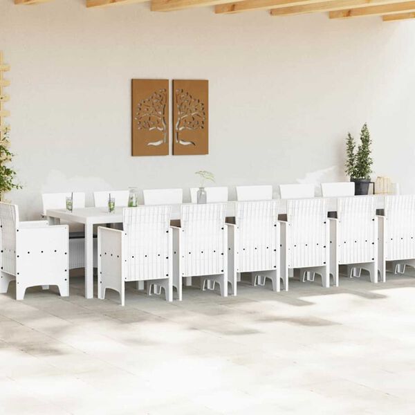 vidaXL Conjunto de comedor de jard&iacute;n con cojines con coj&iacute;n 17 pcs PP