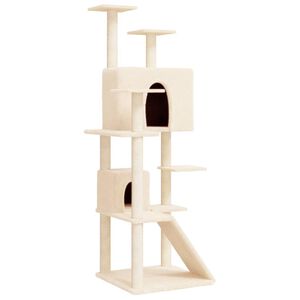 vidaXL Rascador para gatos con postes de sisal crema 153 cm