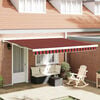 vidaXL Toldo Retr&aacute;ctil Naranja y marr&oacute;n 350 x 250 cm Poli&eacute;ster y Acero