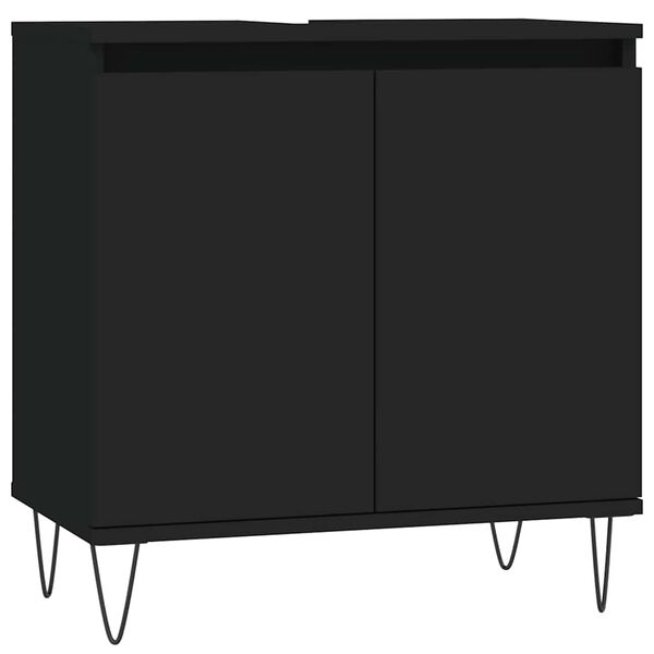 vidaXL Armario de baño madera de ingeniería negro 58x33x60 cm