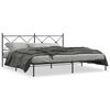 vidaXL Estructura cama sin colch&oacute;n con cabecero metal negro 193x203 cm