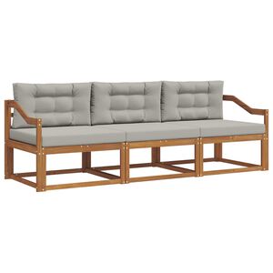 vidaXL Conjunto de sof&aacute;s de exterior 3 pcs Gris Natural y Claro