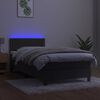 vidaXL Cama box spring colch&oacute;n y LED terciopelo gris oscuro 100x200 cm