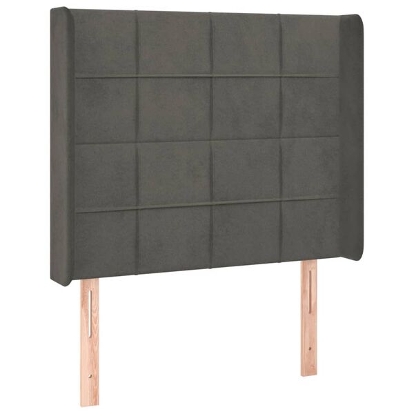 vidaXL Cabecero con LED de terciopelo gris oscuro 103x16x118/128 cm