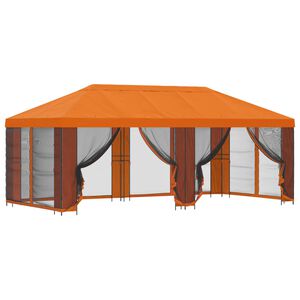 vidaXL Gazebo con paredes laterales 6 x 3 m Naranja Poli&eacute;ster y Acero
