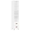 vidaXL Aparador alto madera contrachapada blanco brillo 34,5x34x180 cm