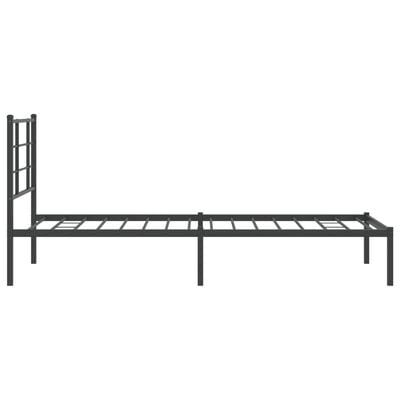 vidaXL Estructura de cama con cabecero metal negro 90x190 cm