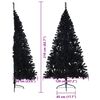 vidaXL &Aacute;rbol de Navidad Artificial Preiluminado Negro 210 cm PVC