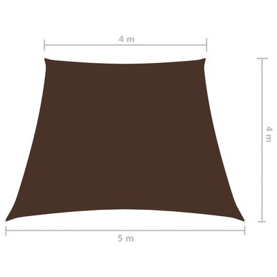 vidaXL Toldo de vela trapezoidal de tela oxford marrón 4/5x4 m