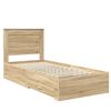 vidaXL Estructura de cama con caj&oacute;n con cabecera Madera contrachapada
