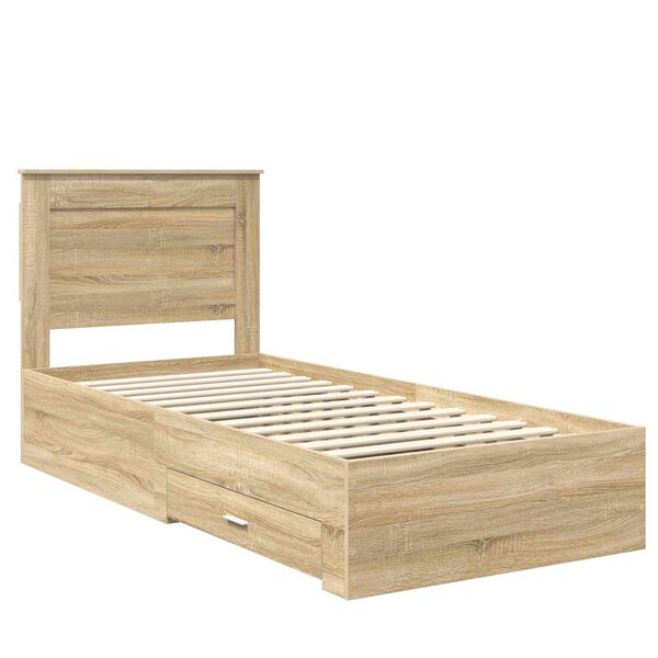 vidaXL Estructura de cama con caj&oacute;n con cabecera Madera contrachapada