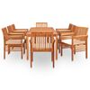 vidaXL Set comedor de jardín 9 pzas y cojines madera maciza de acacia
