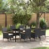 vidaXL Conjunto de Comedor de Jard&iacute;n 7 pcs Negro rat&aacute;n sint&eacute;tico