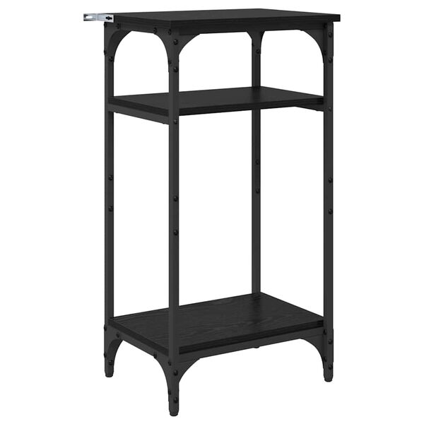 vidaXL Mesa lateral Roble Negro 40 x 30 x 75 cm Madera de ingenier&iacute;a