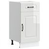 vidaXL Mueble bajo cocina Kalmar madera ingenier&iacute;a blanca alto brillo