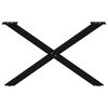 vidaXL Patas para mesa de centro en forma de X (2 unidades), color negro, 70 x (42-43) cm, acero