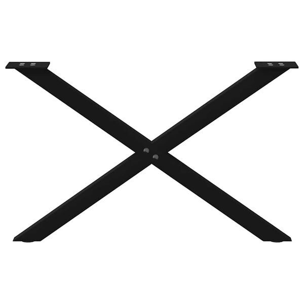 vidaXL Patas para mesa de centro en forma de X (2 unidades), color negro, 70 x (42-43) cm, acero