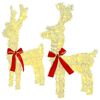 vidaXL Reno Navide&ntilde;o 3D LOVIISA 2 uds. 80 LED Blanco C&aacute;lido