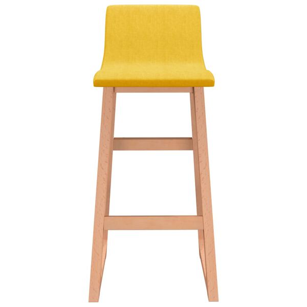 vidaXL Taburetes de cocina 2 unidades tela amarillo mostaza