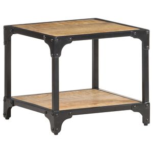 vidaXL Mesa de centro de madera maciza de mango rugosa 40x40x36 cm