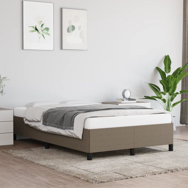 vidaXL Estructura de cama sin colch&oacute;n tela gris taupe 120x190 cm