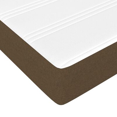 vidaXL Cama box spring con colchón tela marrón oscuro 90x200 cm