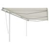 vidaXL Toldo retr&aacute;ctil manual con postes crema 6x3 m
