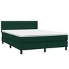 vidaXL Cama box spring con colch&oacute;n terciopelo verde oscuro 160x210 cm