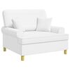 vidaXL Sill&oacute;n XXL con cojines Blanco Tela