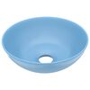 vidaXL Lavabo de cuarto de ba&ntilde;o redondo cer&aacute;mica azul claro