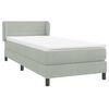 vidaXL Cama box spring con colch&oacute;n terciopelo gris claro 80x220 cm
