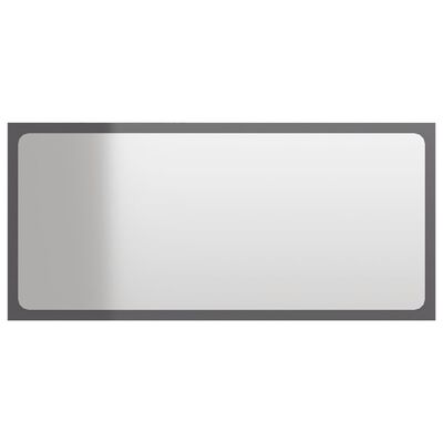 vidaXL Espejo de baño madera contrachapada gris brillo 80x1,5x37 cm