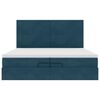 vidaXL Cama otomana con colchones y luces LED azul oscuro 200x200 cm