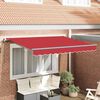 vidaXL Toldo Retráctil Rojo 350 x 200 cm Poliéster y Aluminio