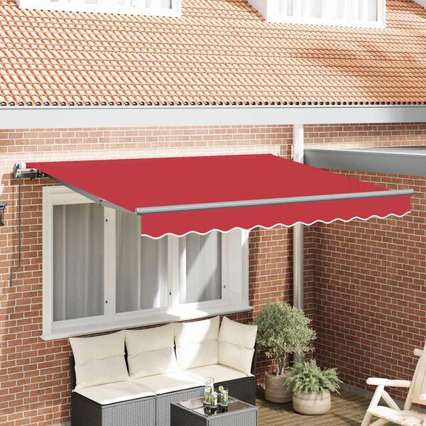 vidaXL Toldo Retráctil Rojo 350 x 200 cm Poliéster y Aluminio