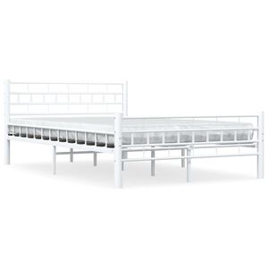 vidaXL Estructura de cama sin colch&oacute;n metal blanco 140x200 cm