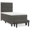 vidaXL Cama box spring con colch&oacute;n terciopelo gris oscuro 100x200 cm