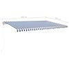 vidaXL Toldo manual retr&aacute;ctil con postes azul y blanco 5x3,5 m