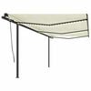 vidaXL Toldo manual con LED solar 6 x 3 m Crema 100% Poli&eacute;ster