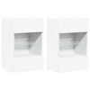 vidaXL Armarios de pared con luces LED para TV 2 uds blanco 40x30x60,5 cm