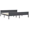vidaXL Estructura de cama 2 cajones madera pino gris oscuro 200x200 cm