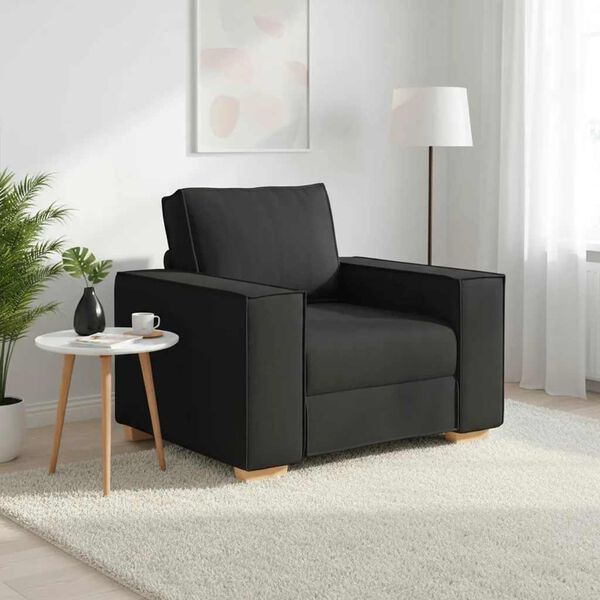 vidaXL Sill&oacute;n de tela negra de 100x78x84 cm