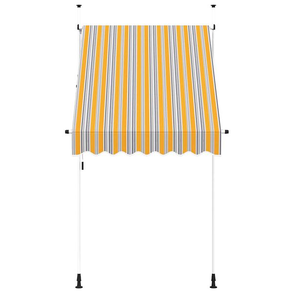 vidaXL Toldo manual retráctil 150 cm amarillo y azul rayas
