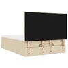 vidaXL Estructura de cama otomana con colch&oacute;n tela crema 140x200cm