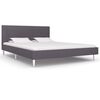 vidaXL Estructura de cama sin colchón de tela gris 135x190 cm