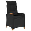 vidaXL Silla reclinable con bandeja para t&eacute; Negro 62 x 64 x 112 cm