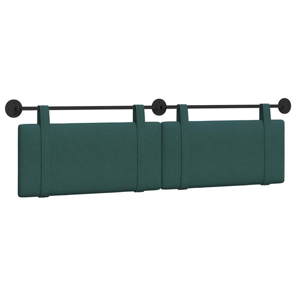 vidaXL Cabecera Colgante Liso Verde oscuro 190 x 55 x 5 cm tela