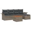 vidaXL Conjunto de sof&aacute;s de jard&iacute;n 6 uds. Gris rat&aacute;n sint&eacute;tico