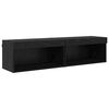 vidaXL Mueble de TV 7 pcs Roble Negro Madera de ingenier&iacute;a